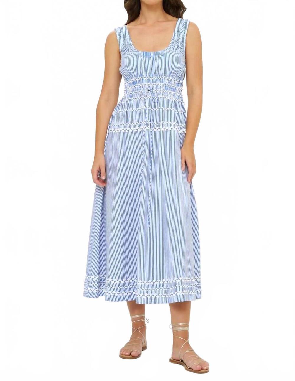 NEW OLIPHANT harper midi dress in sconset blue